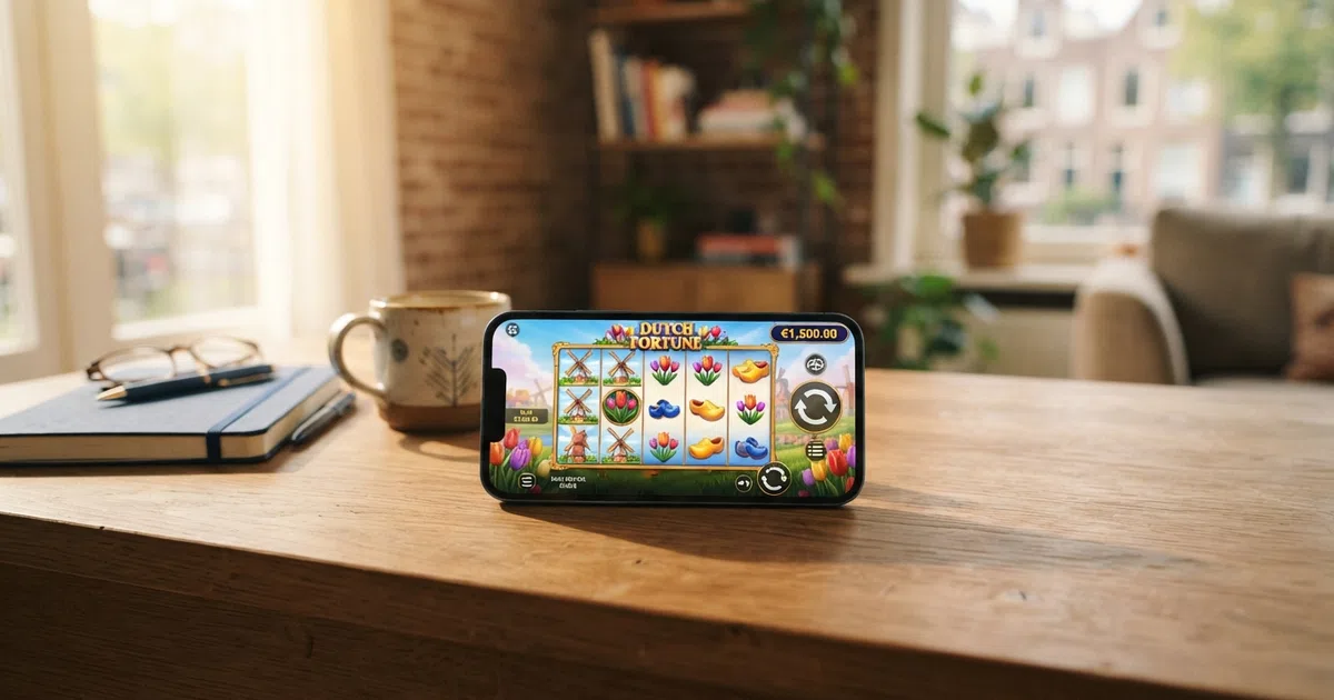 Een Nederlands online casino bonusscherm met een stortingsbonus-aanbieding van 100% tot €250 en de bijbehorende voorwaarden